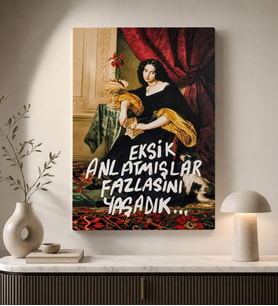 BK Gift Vintage Klasik Sanat Esprili Sözlü Dekoratif Kanvas Tablo - 15