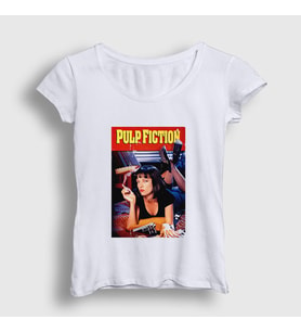 Presmono Kadın Beyaz Mia Film Pulp Fiction T-Shirt 248761tt (Beyaz)