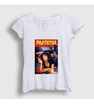 Presmono Kadın Beyaz Mia Film Pulp Fiction T-Shirt 248761tt (Beyaz)