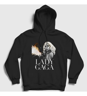 Presmono Unisex Siyah Pyro Bra Lady Gaga Kapüşonlu Sweatshirt 478292tt
