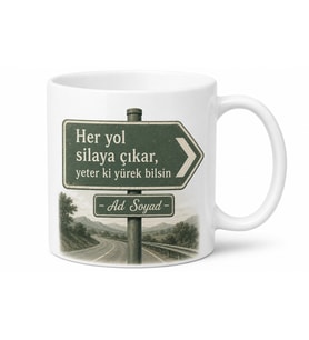 Gurbetçiye Sıla Özlemi Yol Levhası Kupası Memleket Hasreti Hediye Bardak