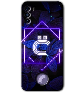 Reeder S19 Max Pro S Kılıf HD Desen Baskılı Arka Kapak - Dark Neon Yaprak Ö Harfi