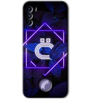 Reeder S19 Max Pro S Kılıf HD Desen Baskılı Arka Kapak - Dark Neon Yaprak Ö Harfi