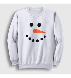 Presmono Unisex Beyaz Snowman Kardan Adam Yılbaşı Sweatshirt 270951tt