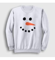 Presmono Unisex Beyaz Snowman Kardan Adam Yılbaşı Sweatshirt 270951tt