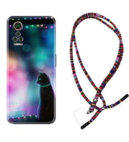 General Mobile GM 21 Pro GM 22 Pro Plus Kılıf Boyun Asklı Rasta Silikon Window Cat 1787