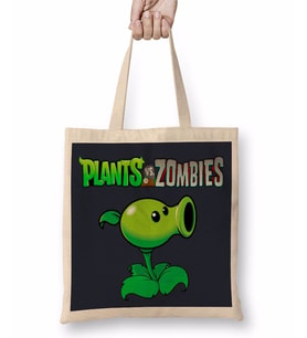 Peashooter Plants ve Zombies Bez Çanta Uzun Saplı
