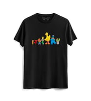 Susam Sokağı Dijital  Baskılı Siyah Tshirt 