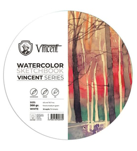 Vincent Watercolor Sketchbook White Daire Suluboya Blok 300 gr 40 cm 10 Sayfa 