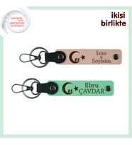 Unutulmaz Hediye Seçeneği – Çocuk Ve Ayyıldız Temalı Kişisel x2 Anahtarlık, Yavru Ağzı-Yeşil