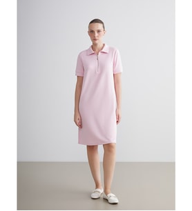 LCWAIKIKI Classic Pembe Polo Yaka Mini Elbise