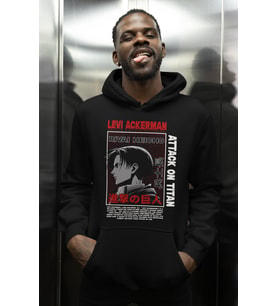 Levi Ackerman Attack On Titan Baskılı Unisex Oversize Anime Karakter Hoodie