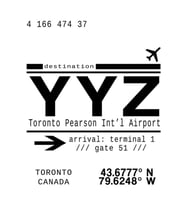 Yyz Toronto Pearson Uluslararası Havalimanı Tablo Ahşap Poster Dekoratif