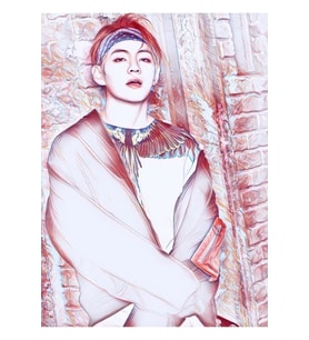 Bts Taehyung Defteri Ve Tablo Ahşap Poster Dekoratif Kod534