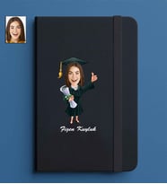 Kişiye Özel Kadın Model 13x21 Siyah Defter-5