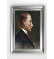 Gümüş Çerçeveli Atatürk Tablo cv1122
