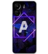 Xiaomi Redmi 13C Kılıf HD Desen Baskılı Kılıf - Dark Neon Yaprak A Harfi