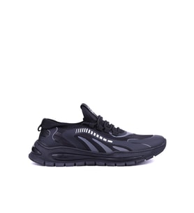 Guja - Hakiki Deri - Tekstil Siyah Renk Erkek Sneaker - 900-519