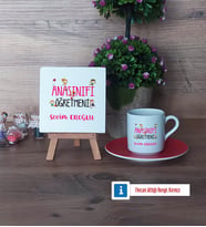 Anasınıfı Öğretmeni Dekoratif Taş, Türk Kahvesi Fincanı Kırmızı İsme Özel Hediye Öğretmenler Günü Hediyesi (Model 1)