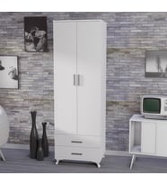 SHİLA HOME 2 KAPAKLI DOLAP BEYAZ GENİŞ - DERİN ÖLÇÜ
