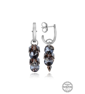 Swarovski Crystal Kadın Salkım Navy Gümüş Küpe