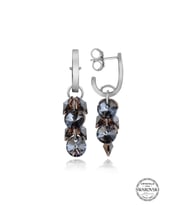 Swarovski Crystal Kadın Salkım Navy Gümüş Küpe