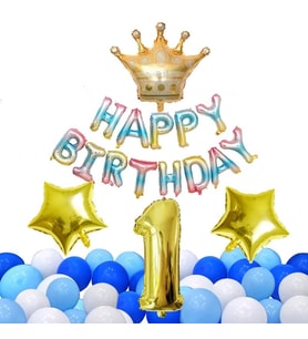 GÖKKUŞAĞI RENKLİ KRAL TAÇLI BALON SET
