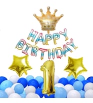 GÖKKUŞAĞI RENKLİ KRAL TAÇLI BALON SET