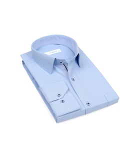 Klasik Uzun Kol Nokta Armürlü Desenli Hediye Kutulu Erkek Gömlek FS-001380 - Açık Mavi