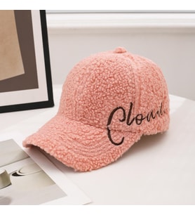 Valkyrie Peluş Şapka Kadın Erkek Unisex Kışlık Şapka Cloud Nakışlı Ayarlanabilir Teddy Şapka Pembe