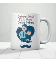 Babalar Günün Kutlu Olsun Canım Babam Baskılı Babalar Günü Kupa Bardak Mod1