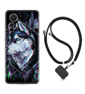 Xiaomi 12 Lite Kılıf Silikon Boyun Askılı İpli Desenli Silikon Dog Eyes 1761