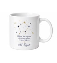 Kişiye Özel Burç Özellikleri Takımyıldızı Çizimli Astroloji Kupa Bardak Hediye