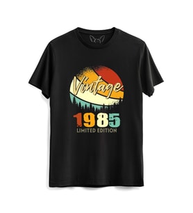 Vintage 1985 Retro Siyah Tshirt