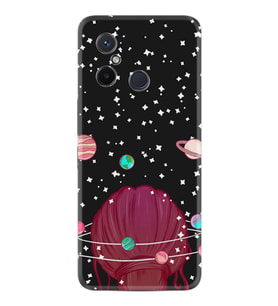 Xiaomi Redmi 12C Kılıf Resimli Desenli Baskılı Silikon Space Woman 1311