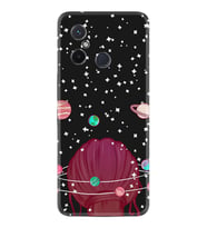 Xiaomi Redmi 12C Kılıf Resimli Desenli Baskılı Silikon Space Woman 1311
