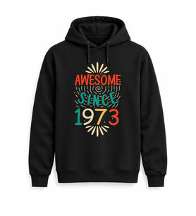 Awesome Since Kişiye Özel Yıl Baskılı Siyah Kapüşonlu Sweatshirt