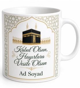 Hacdan Dönen Arkadaşa Hacı Amca Hacı Teyze Hoş Geldin Hatırası Kupa Bardak Hediye