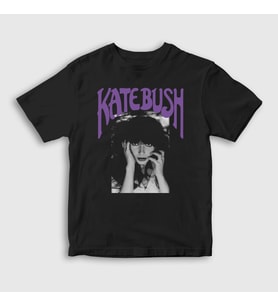 Presmono Unisex Çocuk Beyaz Poster Kate Bush T-Shirt 523881tt (Siyah)