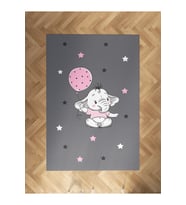 MEKTA HOME BEBEK VE ÇOCUK ODASI Pembe Filli Balonlu Desenli Halı