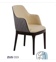 Sandalye 19796 Zus 059 Kolçak Model Gri-Bej Jaguar-Suni Deri Kumaş Ort Ot El Yapı