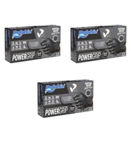 Dolphin Nitril PowerGrip Ekstra Kalın Elmas Dokulu Eldiven Siyah Large Büyük Boy - 50'li 3 Paket