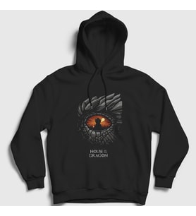 Presmono Unisex Siyah Eye Targaryen House Of The Dragon Kapüşonlu Sweatshirt 344247tt