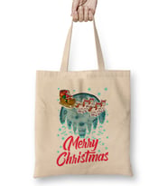 Funny Unicorn Santa Merry Christmas Gift Xmas 01 Bez Çanta Uzun Saplı