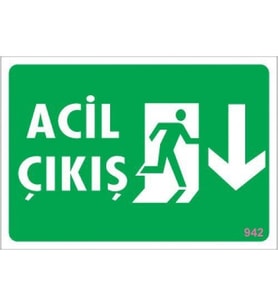 Pvc Levha quot;Acil Çıkışquot; 17,5*25 cm