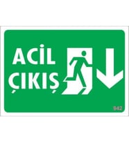 Pvc Levha quot;Acil Çıkışquot; 17,5*25 cm