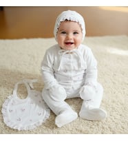 0-3 AY KIZ BEBEK BE HAPPY RENKLİ ÇİÇEK NAKIŞLI %100 PAMUK 5Lİ SET (Pamuk Beyaz)