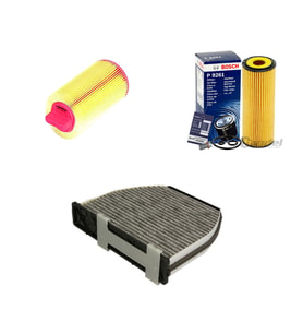 Bosch Filtre Bakım Seti Mercedes C200 W204 2008-2014 Benzinli Hava + Yağ F. + Polen Filtre Bosch