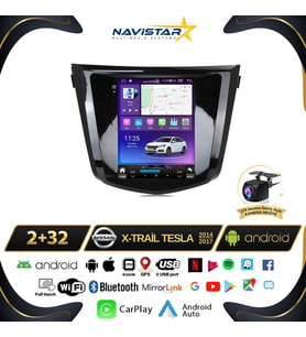 Nissan XTrail Tesla 2014-2017 Model 2GB + 32GB Kablosuz Carplay Navigasyon Multimedya Sistemi