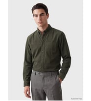 LCWAIKIKI Classic Haki Regular Fit Uzun Kollu Kadife Erkek Gömlek